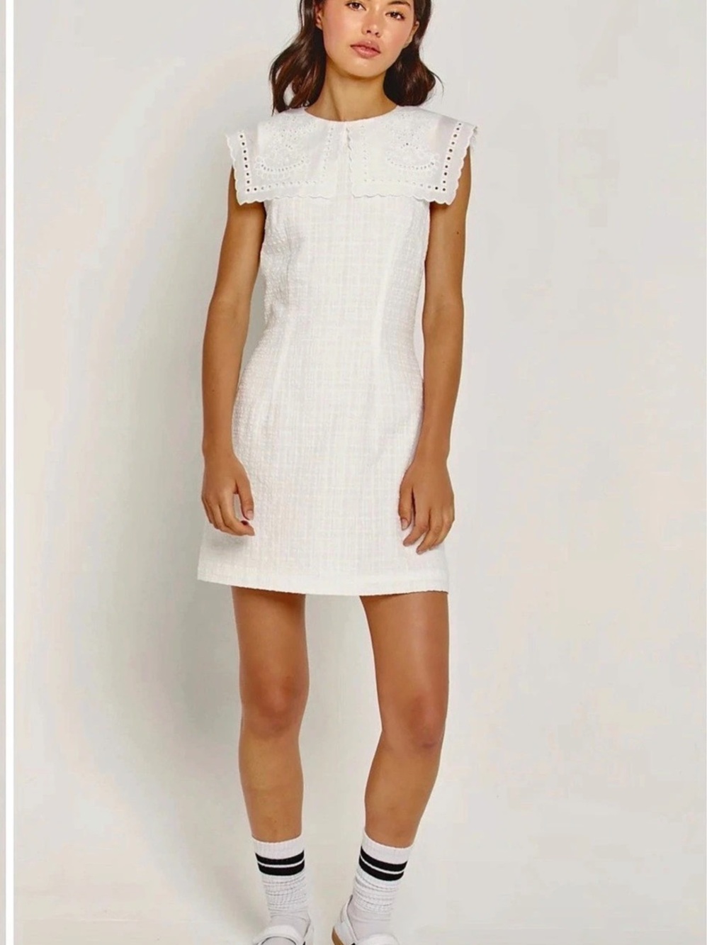 Another Girl Broderie Collar Mini Dress XS